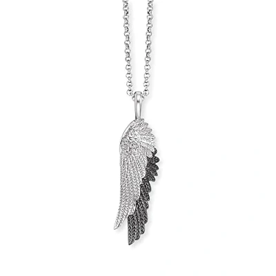 Immagine di Engelsrufer Collana da donna in Argento sterling con ciondolo a forma di croce e ali cuore, bicolore regolabile, lunghezza 44 cm, Länge 40 + 4 sterling, Nessuna pietra preziosa