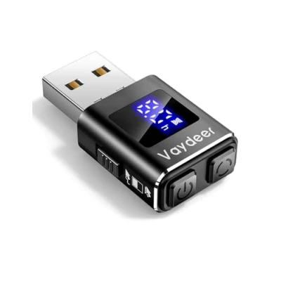 Immagine di Vaydeer Mini mouse jiggler in metallo, realizzato lega di alluminio alta qualità, durata maggiore, plug and play, 100% non rilevabile, 3 tracce naturali e casuali, USB Mover per aumentare