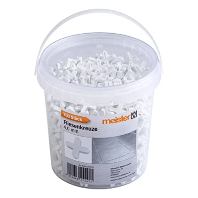 Immagine di Meister croce per piastrelle, 4,0 mm, pratico set da 700 pezzi, in robusto polipropilene, colore bianco, accessorio supporto la posa delle fughe, 4427150
