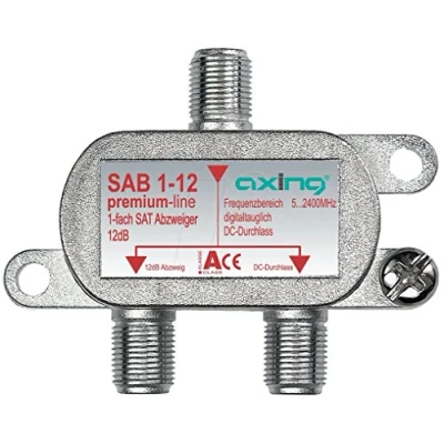 Immagine di Axing SAB 1 12 Derivatore satellitare e tv digitale terrestre uscita derivata con attenuazione dB (5 2200 MHz) passagio DC