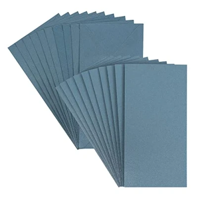 Immagine di Set di biglietti d&#039;auguri, finitura effetto madreperla, 10 circa 250 g/m² + buste 120 (colore: grigio azzurro, formato: DIN lungo)