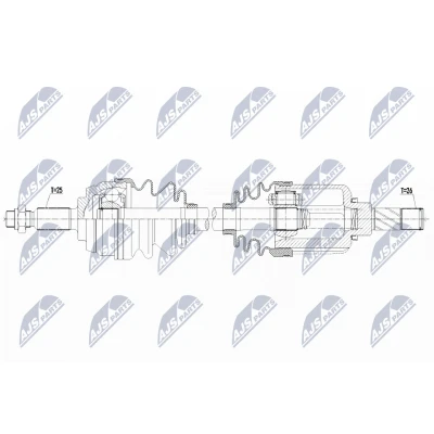 Immagine di NTY NPW RE 146 Albero motore / Semiasse Assale anteriore Sx 700 DACIA: Duster SUV, II