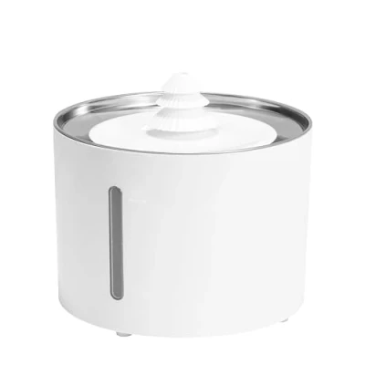 Immagine di Amazon Basics Fontana d&#039;acqua per gatti in acciaio inossidabile con 3 filtri, L, Bianco