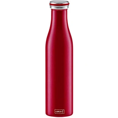 Immagine di Lurch 240926 Thermos per bevande calde e fredde, in acciaio inox a doppia parete, 0,75 l, colore: Bordeaux