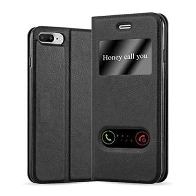 Immagine di Cadorabo Custodia Libro per Apple iPhone 8 Plus / 7 7S in Nero COMETA con Funzione Stand e Chiusura Magnetica Portafoglio Cover Case Wallet Book Etui Protezione
