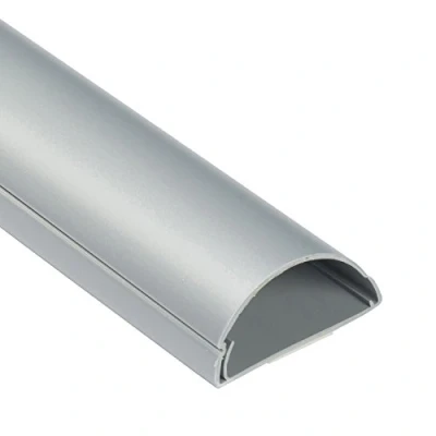 Immagine di D Line 1M5025A, Canalina Coprifili, Per Cavi, Passacavi Pavimento, Canale Battiscopa, Muro 50 x 25 mm 1 m Lunghezza Effetto Alluminio