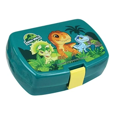 Immagine di Fun House 006067 Jurassic World Scatola per dinosauri bambini, altezza 6,5 x larghezza 17 profondità 13,5 cm, colore: verde