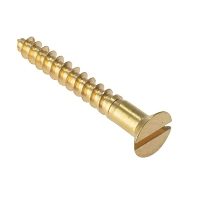 Immagine di Bargainscrews Viti per legno con testa svasata e solcata in ottone massiccio, confezione da 200 1 1/2&quot; x 6