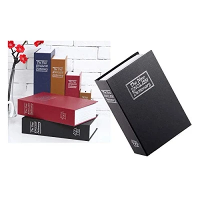 Immagine di Cassetta sicurezza nascosta cassaforte forma libro serratura con chiave 26x20