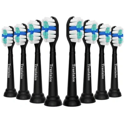 Immagine di Trustnice Spazzole di Ricambio Compatibili con Philips Sonicare ProtectiveClean 4100 C2 Testine per Snap on Modello Spazzola, Confezione da 8 (Nero, Pack de 8)
