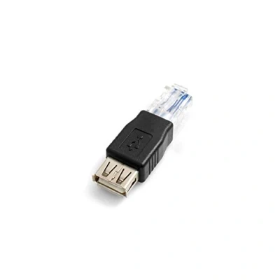 Immagine di SYSTEM S Rj45 maschio USB a femmina adattatore accoppiatore cavo del connettore