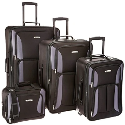 Immagine di Rockland Jungle Softside Set di valigie verticali, nero/grigio, Taglia unica, Journey verticali