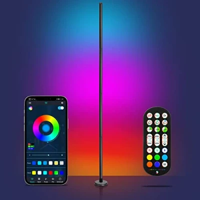Immagine di luxceo Lampada da Terra LED Dimmerabile, Lampadaire Hue RGBIC con Controllo APP,Lampadaire Neon Staccabile,320 Modalità scena,per Soggiorno,Camera Letto,Feste, Cortometraggi Video