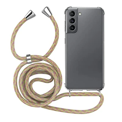 Immagine di MyGadget Cover per Samsung Galaxy S21 Custodia con Corda Case Cordino Opaca Antiurto Laccio Tracolla Practical Stylish Arcobaleno