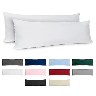 Immagine di Dreamzie Federe 40x145 Cotone Rinforzato (Set da 2) Bianco Trama Fitta a 57 Fili/cm² Cuscini cm Cuscino Certificate Oeko Tex