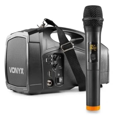 Immagine di Portable speaker Vonyx ST014 draagbaar omroepsyteem met draadloze handmicrofoon, Bluetooth en mp3 speler