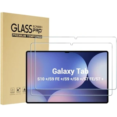 Immagine di ProCase 2 Pezzi Pellicola Protettiva per Galaxy Tab S10 Plus 2024/Tab S9 FE Plus/S9 Plus/S8 Plus/S7 FE/S7 12.4 inch 2023 [SM X820/X610/X810/X800/T730/T970], Vetro Temperato [Anti Graffi]