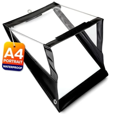 Immagine di volila Carpeta con Pinza Impermeabile (33,6 x 25,6 cm) A4 in Formato Verticale Schermo PVC Trasparente, Portapapeles Per Proteggere i Documenti da Pioggia