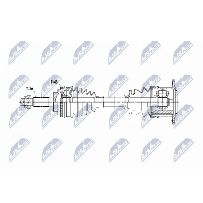 Immagine di NTY NPW TY 197 Albero motore / Semiasse Assale posteriore Sx 645mm Cambio manuale, Trasmissione automatica TOYOTA: RAV4 II SUV (XA20) 2.0 4WD