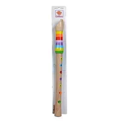 Immagine di Eichhorn 100003481 Flauto musicale in legno colorato con 7 fori, incluso libro di canzoni TRE da riprodurre, lungo 32 cm, a partire dai quattro anni, marrone