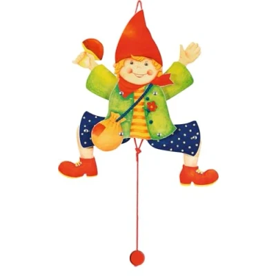 Immagine di Gollnest &amp; Kiesel goki 53004 Statuetta a Forma di Campanello, in Legno, per Bambini, Motivo Classico con Figura Mobile e Cordino, 38 cm x 22 3 cm, Partire dai Anni su