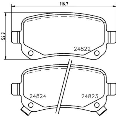 Immagine di HELLA 8DB 355 014 331 Kit pastiglie freno con segnalatore acustico usura accessori FIAT: Freemont, DODGE: Journey MPV, CHRYSLER: GRAND 5OYAGER 5