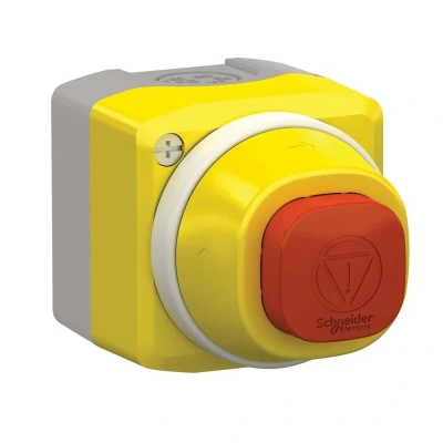 Immagine di Schneider Electric XALK84W3BG Pulsante di arresto emergenza/arresto emergenza nellalloggiamento , illuminabile 24 V 6 A 1 NA, 2 NC IP66, IP67, IP69,