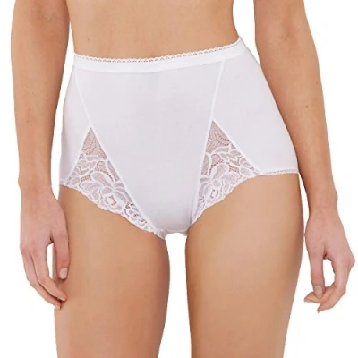 Immagine di Playtex Maxi in Cotone e Pizzo, Slip Donna, Bianco, 4XL