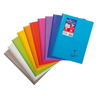 Immagine di Clairefontaine 376801C Un Quaderno a spirale Koverbook A4 21x29,7 cm 160 pagine rigatoes con margini Papier Blanc 90 g Couverdeure Polypro colore casuale