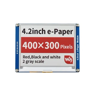 Immagine di Waveshare 4.2 Inch E Paper Display Module(B) Kit 400x300 Resolution Red Black White Three Color Ink Screen Electronic Module for Raspberry Pi/Jetson Nano/Arduino/STM32 via SPI Interface