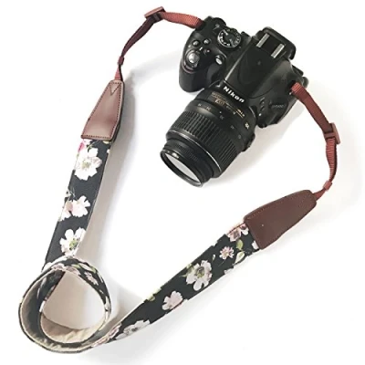 Immagine di Alled Cinghia per fotocamera Canon Nikon Sony Lumix Kodak Fuji Olympus DSLR universale morbida comoda regolabile a rilascio rapido