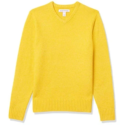 Immagine di Amazon Essentials Maglione Morbido con Scollo a v Maniche Lunghe Uomo, Giallo, XS