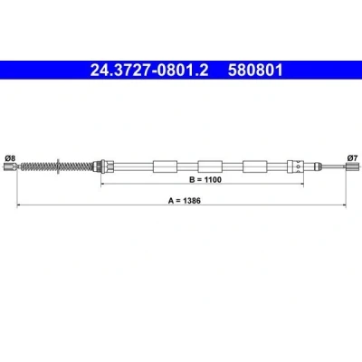 Immagine di ATE 24.3727 0801.2 Cavo Freno 1386 PEUGEOT: 205 II Hatchback, I Hatchback