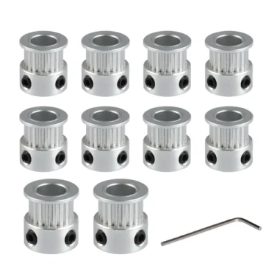 Immagine di Super Print GT2 Puleggia Pulley 20 denti Teeth 8mm Foro Bore Width 6mm Aluminum 20T Wheel for Timing Belt 3D Printer,CNC (10pcs)