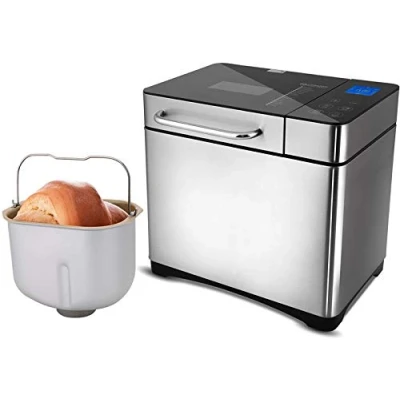 Immagine di COOCHEER macchina per il pane, 19 programmi, pane automatica bacchetta e yogurt, antiaderente, timer programmabile 15 ore, schermo retroilluminato blu, senza