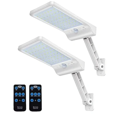 Immagine di COLBOR Luce Solare LED Esterno, 56 Lampade Solari Esterno con Sensore di Movimento Faro Solar 3 Modalità IP65 Impermeabile Faretto Telecomando (Bianco), Lampada
