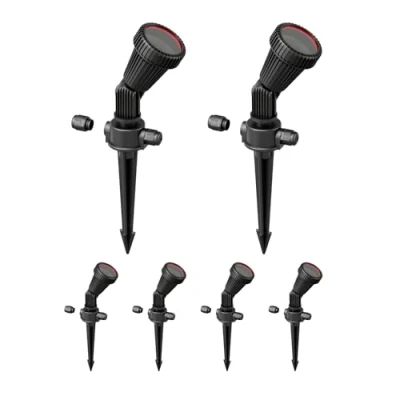 Immagine di ledscom.de 6 faretti da giardino con picchetto a terra PIRK per esterni, IP44, nero, 1x GU10 max. 15W