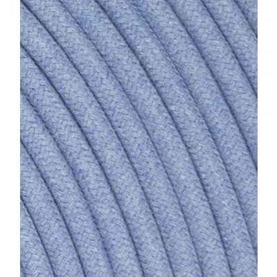 Immagine di LaMorell LightDesign Cavo Elettrico Tondo/Rotondo Rivestito in Tessuto. Colore Blu Fiordaliso. Sezione 2x0.75 (10 METRI)