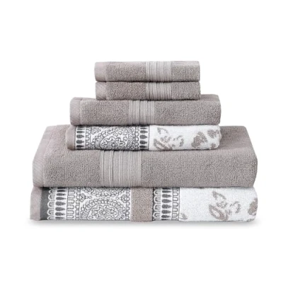 Immagine di Modern Threads Ophelia Fawn Set di 6 asciugamani da bagno, 2 in jacquard, tinta unita