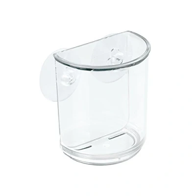 Immagine di iDesign 20400ES Organizer base con ventose, contenitore in plastica per spazzolini da denti, cosmetici e altro, trasparente