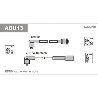 Immagine di JANMOR ABU13 Kit Cavi Accensione VOLKSWAGEN: GOLF 3, 3 Variant, Passat B3/B4 Variant