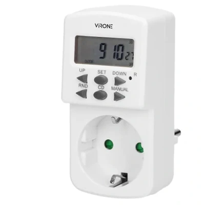 Immagine di Virone DT 2(GS)) Timer Digitale Programmabile MINI 10 Programmi Versione Schuko 1800W