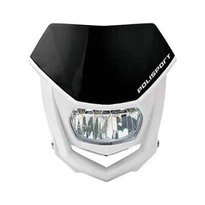 Immagine di POLISPORT 8667100002 Faro anteriore HALO in polipropilene con lampada LED compatibile tutti i modelli motocross/enduro colore bianco/nero