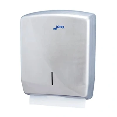 Immagine di Jofel distributore di asciugamani, asciugamani per il viso, a parete, fino 600 zig zag, alloggiamento resistente, Futura AH25000, acciaio inox satinato