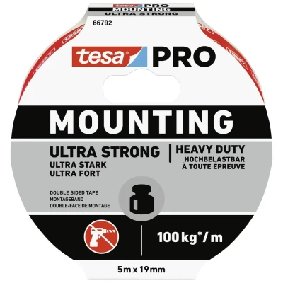 Immagine di tesa Mounting PRO Ultra Strong 66792 00001 00 Nastro per fissaggio Bianco (L x L) 5 m 19 mm 1 pz.