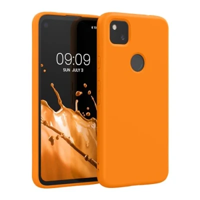 Immagine di kwmobile Custodia Compatibile con Google Pixel 4a Cover Back Case per Smartphone in Silicone TPU Protezione Gommata arancia fruttata