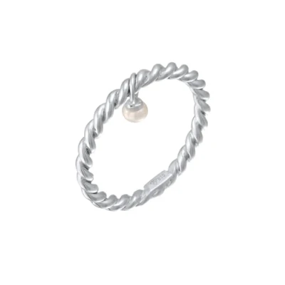 Immagine di Elli Anelli Donne Banda Ciondolo Ritorto con Perla d&#039;acqua dolce coltivata in Argento Sterlino 925