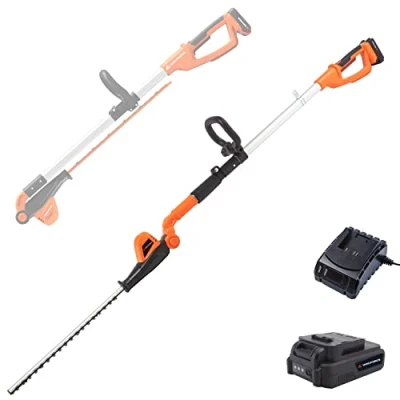 Immagine di Yard Force Tagliasiepi senza fili da 20 V, estensibile, con testa regolabile, lunghezza di taglio 41 cm, batteria agli ioni litio e caricabatterie LH C41A