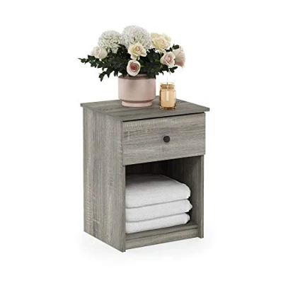Immagine di Furinno Lucca, tavolino, Comodino con Un cassetto, Legno ingegnerizzato, Quercia Francese, 1 Confezione