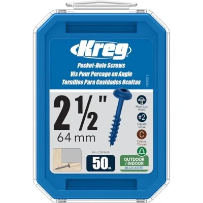 Immagine di Kreg SML C250B 50 Viti tascabili Kote, filettatura grossa n. 8, testa Maxi Loc, pezzi
